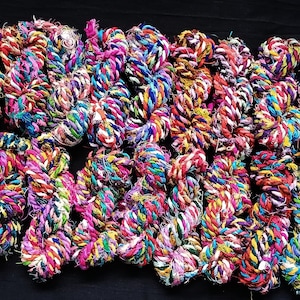 Sari Fabric Twine, Multi Colored Rope, Art Yarn, Recycled Sari Twine, Vibrant Art Cord, Cording For Jewelry, Homemade Cord,Twine For Jewelry image 6