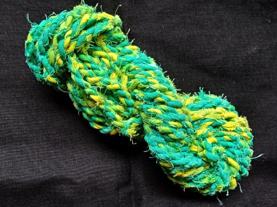 Yellow Green Fabric Twine Cord, Twist Fabric Rope, Fabric Rope