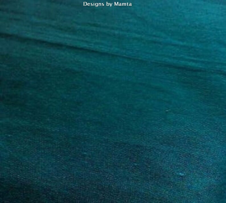 Teal Blue Art Silk Fabric by the Yard Indian Silk Dupioni Etsy