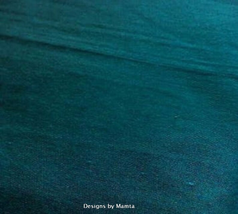 Teal Blue Art Silk Fabric by the Yard Indian Silk Dupioni Etsy