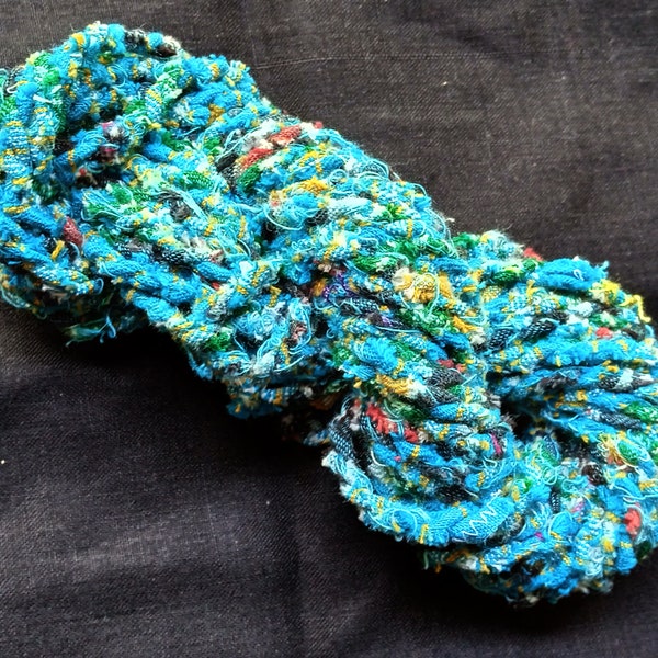 Ikat Fabric Twine Cord, Twist Fabric Rope,  Fabric Rope, Fabric Twine, Scrap Fabric Twine, Colorful Fabric Yarn, Handmade Cotton Rag Rope