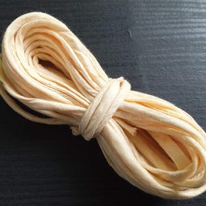 Gold Silk Cord, Natural Silk Ribbon, Jewelry Rope