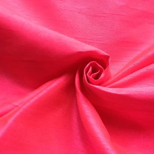 Pink Double Faced Faux Silk Fabric, Iridescent Polyester