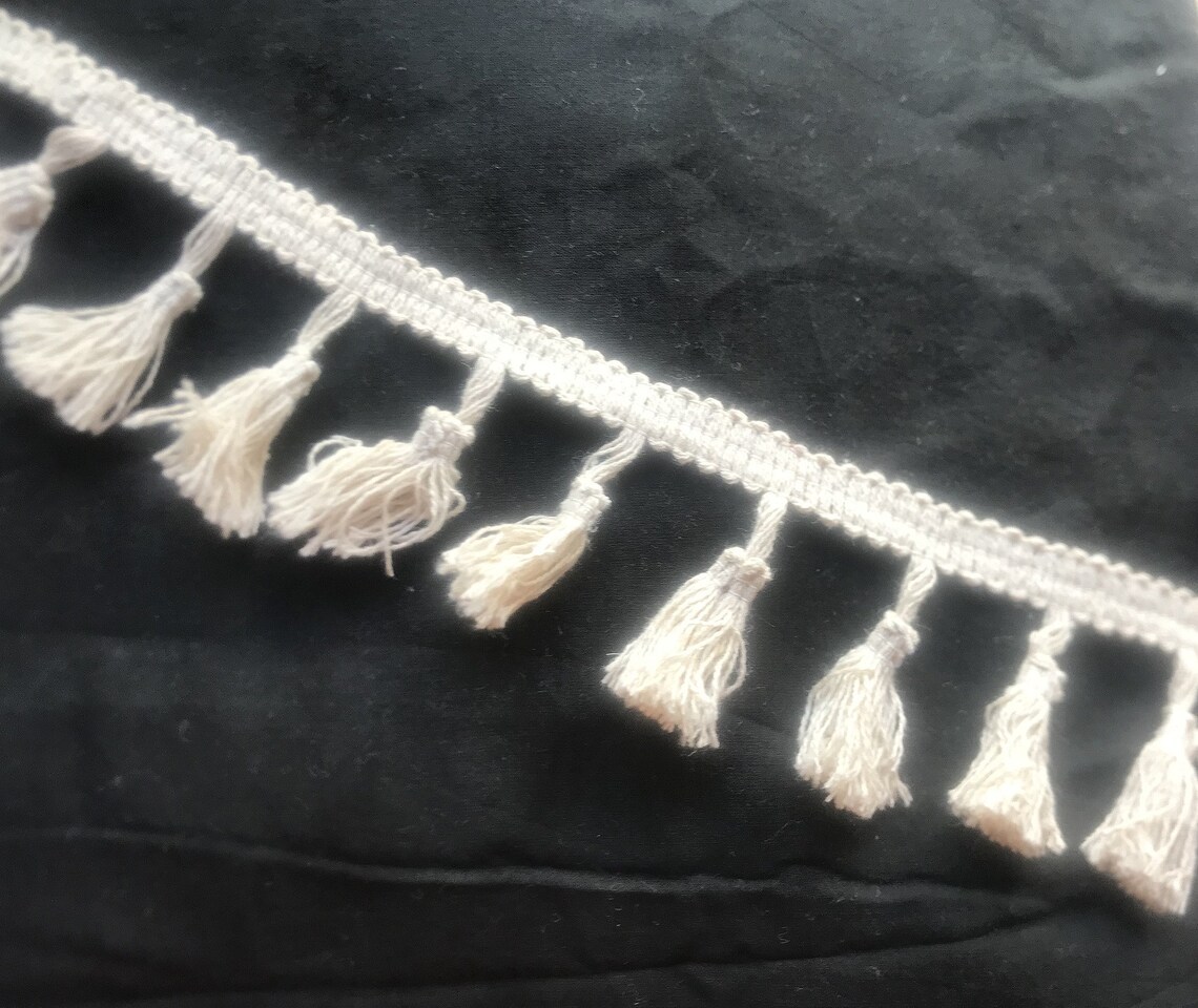 Tassel Fringe Trim Cream Lace Trim Cotton Fabric Trim Etsy