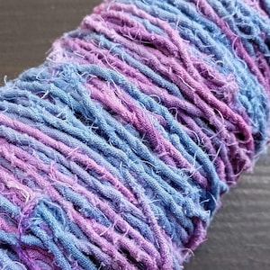 Hand Dyed Fabric Twine, Tattered Cotton Rope, Designer Yarn