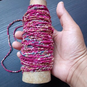 Cordon de ficelle en tissu gris rose, corde en tissu twist, corde en tissu, ficelle en tissu, cordon, ficelle en tissu de rebut, fil de tissu recyclé, corde de chiffon en coton image 5