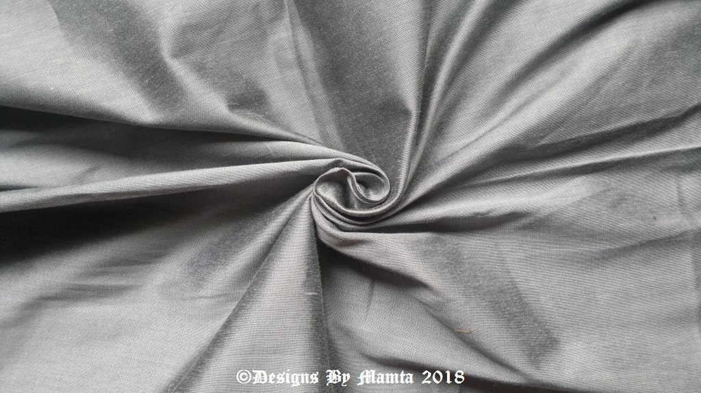 Grey Indian Art Silk Fabric By The Yard Silver Gray Silk Etsy