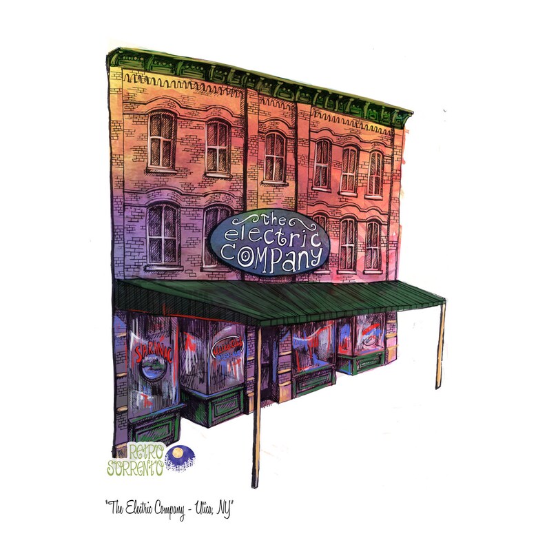 The Electric Company Utica New York Art Print CNY Music Etsy