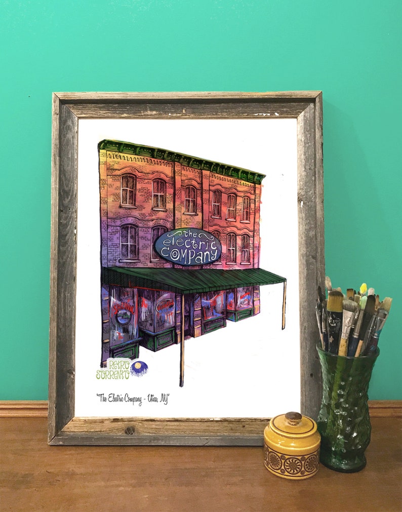 The Electric Company Utica New York Art Print CNY Music Etsy
