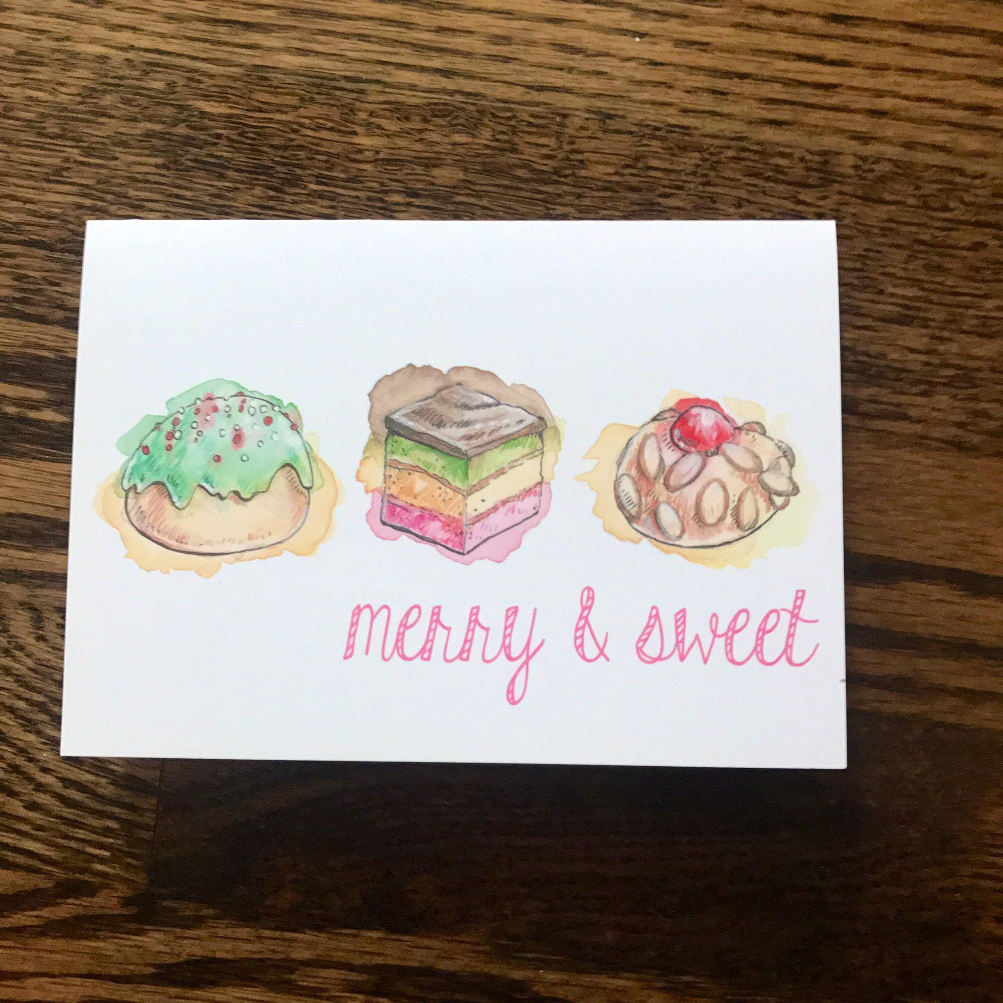 Merry and Sweet Christmas Cookie Card Italian Cookies Xmas  Etsy
