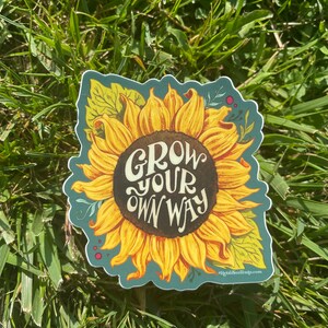 Grow Your Own Way Sunflower Vinyl Stickers Inspiring Decor for Any Surface image 5