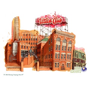 FX Matt Brewery Utica Art,  Saranac Beer Illustration, Utica Club Decor, Beer, Upstate ny, Central NY, CNY, Beer Drinker