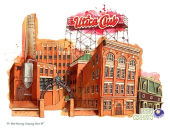 FX Matt Brewery Utica Art,  Saranac Beer Illustration, Utica Club Decor, Beer, Upstate ny, Central NY, CNY, Beer Drinker