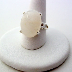 Moonstone Ring, Rainbow Moonstone, Artisan Ring, Blue Flash Rainbow, Sterling Silver Ring, Gemstone Ring