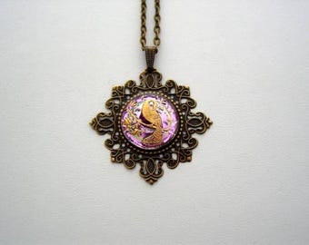 Art Nouveau Style, Peafowl Jewelry, Peacock Necklace, Peacock Pendant, Peacock Jewelry, Nature Jewelry, Art Nouveau Jewelry