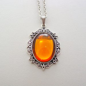 Art Nouveau Style, Topaz Necklace, Vintage Glass, Topaz Pendant, Art Nouveau Jewelry