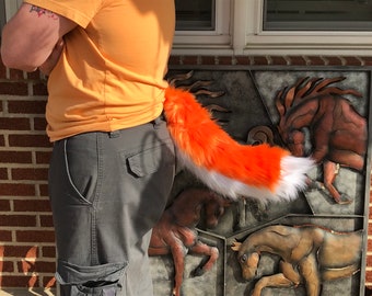 Orange and White OOAK Tail