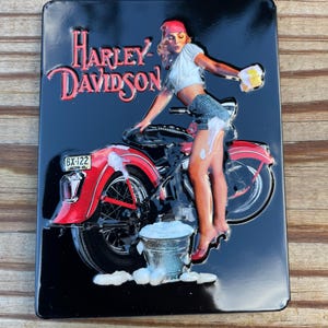 Harley Davidson Motorcycles Refrigerator Magnet Vintage Advertisement