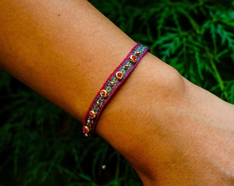 Himalayan Friendship Bracelet, Adjustable Woven Boho Bracelet, Colorful Stacking Bracelet, Ethnic Bracelet Jewelry Gift for Best Friend