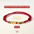 Tibetan Five-Colors Red String Bracelet with Gold Beads, Minimalist Lucky Charm Gift for Couples Bracelet, Buddhist Amulet for 50th birthday product logo