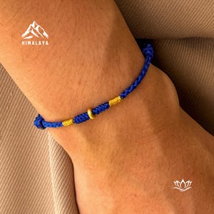 Litet flätat armband med guldpärlor, 50-årspresent till honom, Skyddande vävt armband Presenter till pojkvän, 4 juli-present till pappa