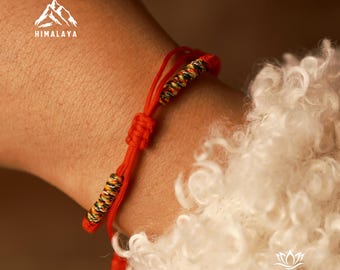 Tibetan Five-color Vajra Knot Red String Blessing Bracelet |Buddhist Amulet, Protection Amulet, Woven Bracelet Gift for Grandma,Mom and Dad