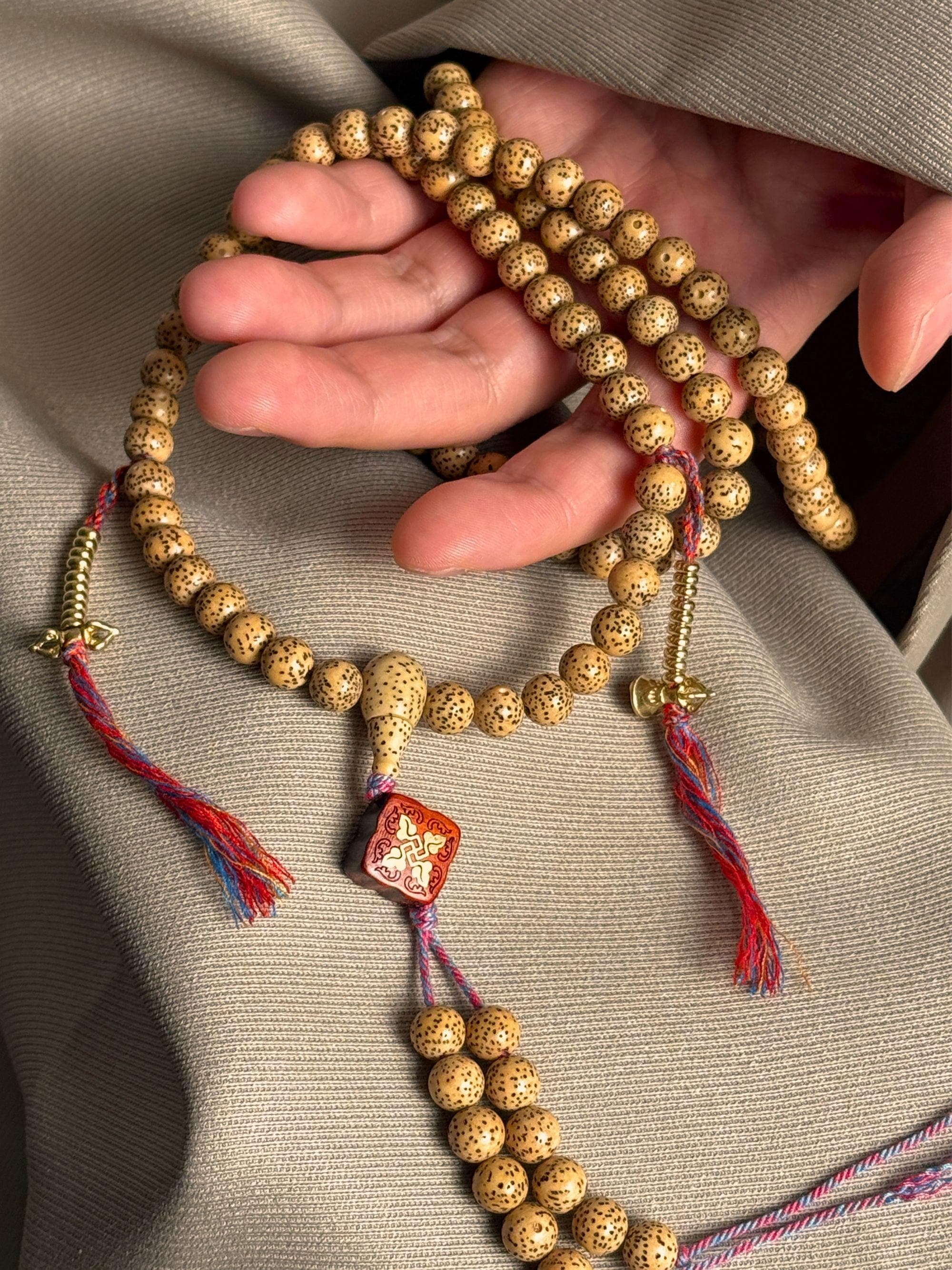Buddhist 108 Bodhi Seed Mala Beads Necklace, Tibetan Handmade Prayer Beads, Mindful Yoga Meditation Jewelry, Spiritual Protection Gift