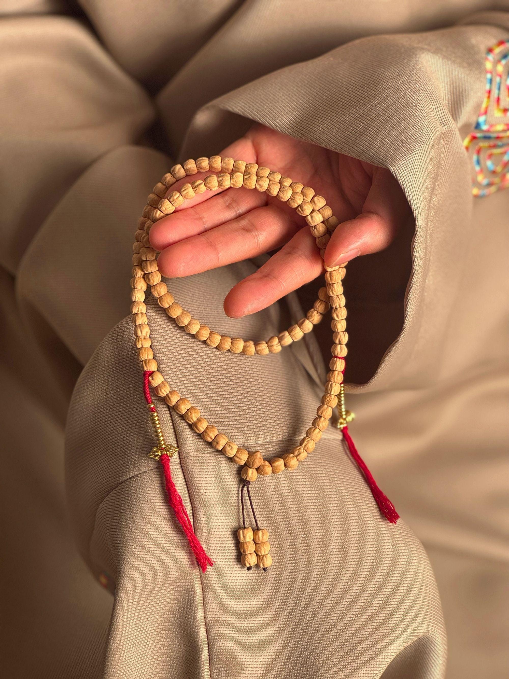 Buddhist 108 Bodhi Seed Mala Beads Necklace, Handmade Tibetan Rosary, Mindful Meditation Practice Beads, Spiritual Protection Gift