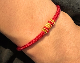 Minimalist Tibetan Red String Bracelet for Daily Protection, Handmade Braided Lucky Amulet for Mindfulness, Fengshui Good Luck Charm