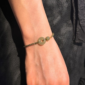 Green Jade Ring Woven Bracelet with Natural Jade Ball, 60th Birthday Gifts for Mother, Tibetan protection charm jewelry gift for Grandma image 5