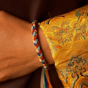 Tibetan Five-Color Braided Bracelet, buddhist amulet, handmade spiritual jewelry