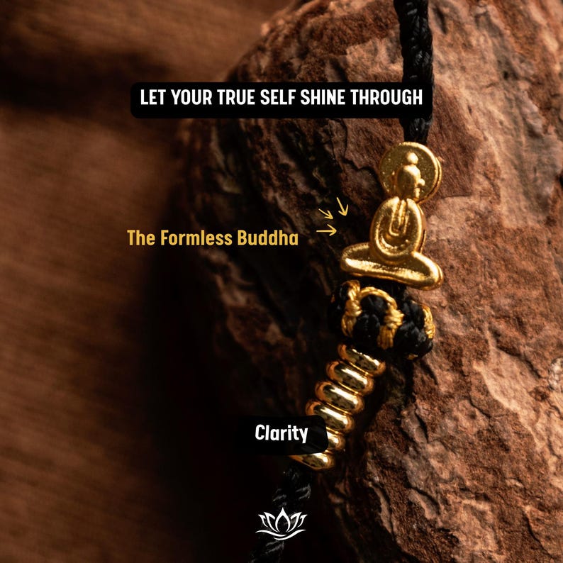Men's Buddhist bracelet with Gold Buddha and Lotus Charm, Tibetan Amulet Jewelry Gift for Dad & Grandpa, Geschenk für ihn image 3