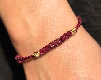 Tibetan Braided Red String Bracelet with Om Mani Padme Hum Cinnabar, Buddhist Mantra Protection Amulet, Lucky Spiritual Wellness Zen Gift