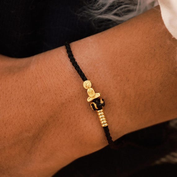 Men's Buddhist bracelet with Gold Buddha and Lotus Charm, Tibetan Amulet Jewelry Gift for Dad & Grandpa, Geschenk für ihn