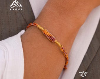 Himalayan Rainbow Bracelet,Mom and Daughter Good Luck Charm Gift,Boho Spring Style Jewelry for Surf and Travel Protection, gifts for couples