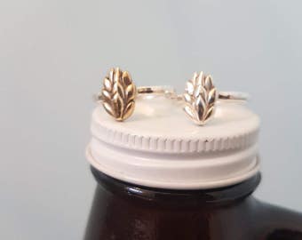 Hug from a hop ~ sterling silver stacking beer hop ring