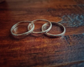 Hand hammered stacking ring - Sterling Silver