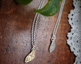Bee wing necklace - mini charm - bee lovers - queen bee