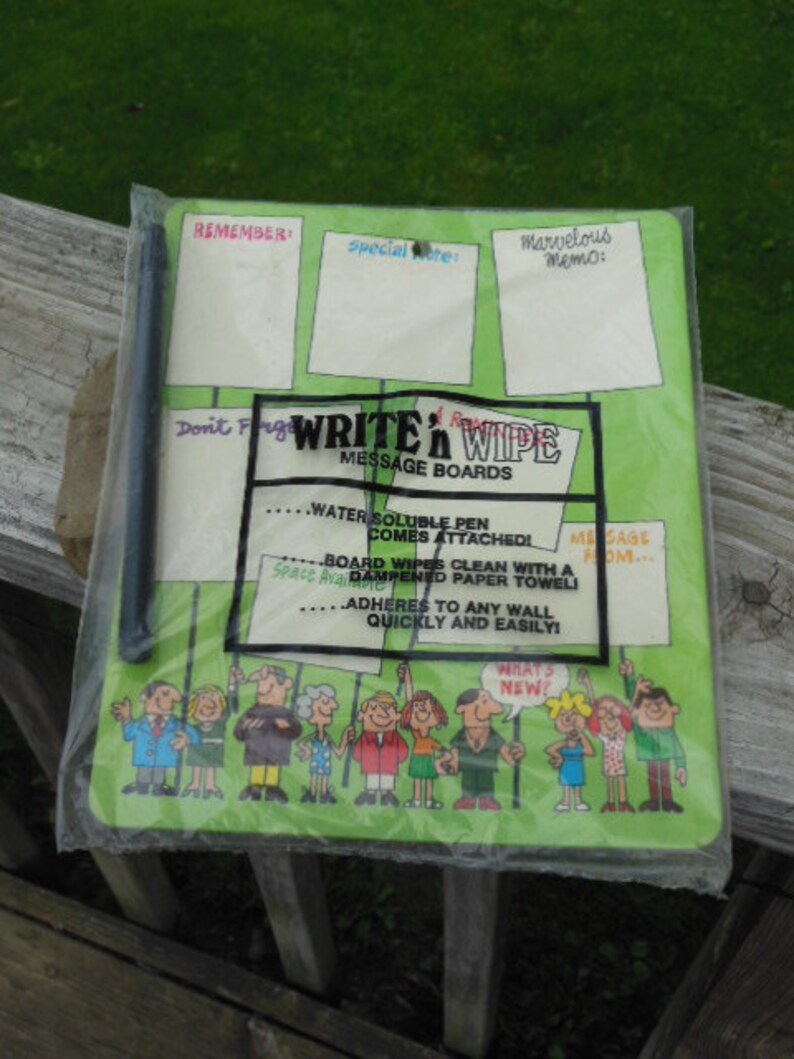 fun vintage Wipe & Write message board New In Package circa 1980's image 1