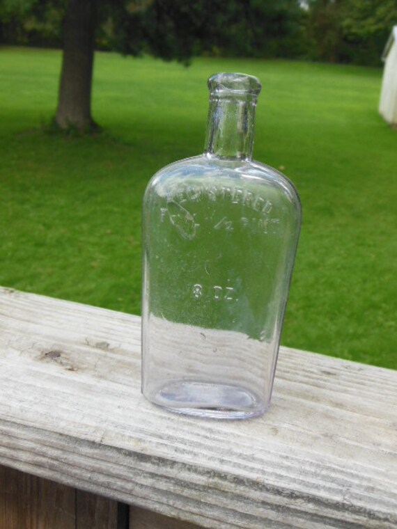 Vintage 8 Ounce Bottle Registered Full 1 2 Pint Etsy