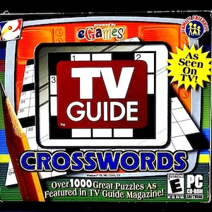 TV Guide crosswords puzzle game CD ROM software New unused over 1000 puzzles Windows pc