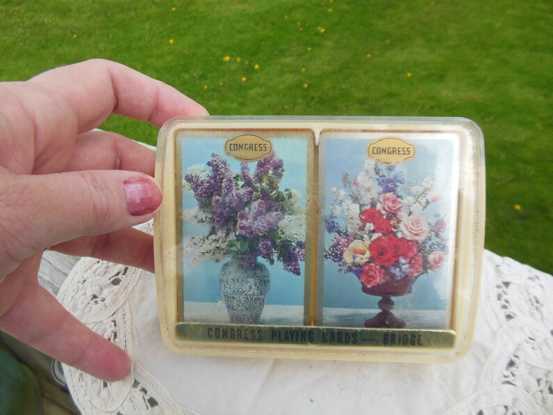 NIP New in Package circa 1960s 2 Decks vintage Congress Playing Cards for Bridge