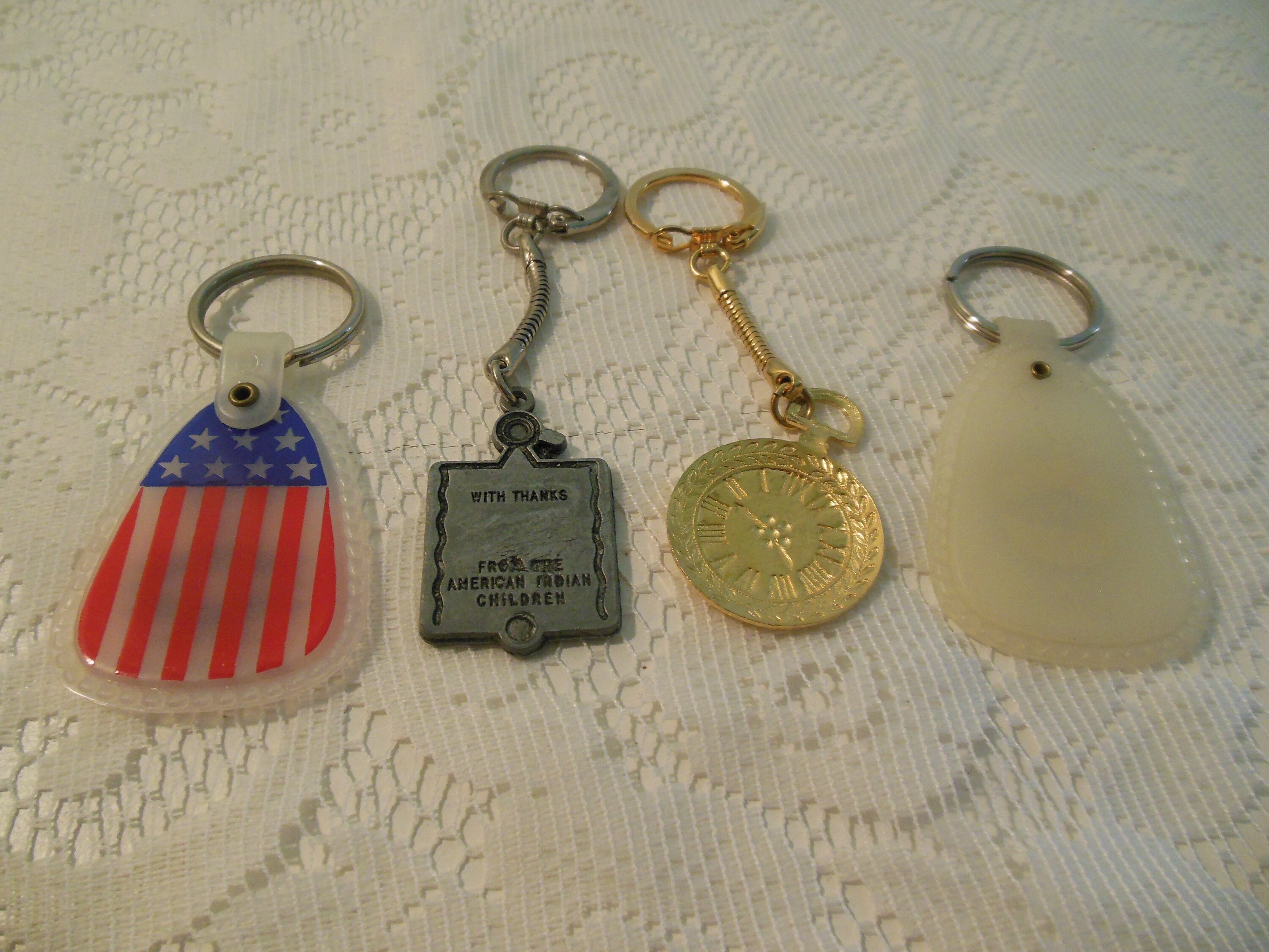 Four (4) Vintage Advertising Key Chains - Circa 1970s - New