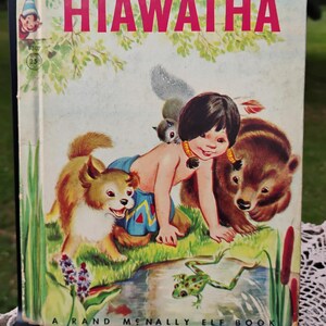 vintage childrens book Hiawatha Rand McNally Elf book No 8307 dated 1950 VG cond
