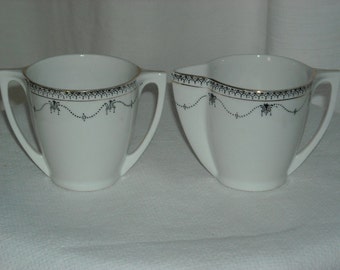 antique Ukwan bone china sugar and creamer