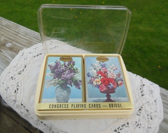 2 Decks  - vintage Congress Playing Cards for Bridge - New in Package circa 1960s- NIP