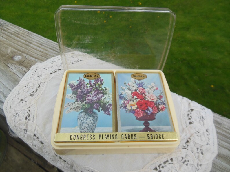 NIP New in Package circa 1960s 2 Decks vintage Congress Playing Cards for Bridge