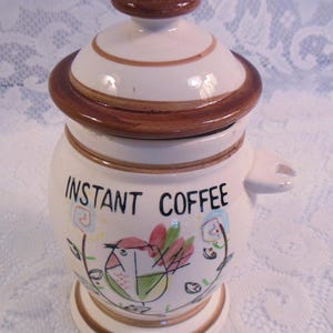 Boîte vintage à café instantané en céramique, Bird Design, 1960s image 2