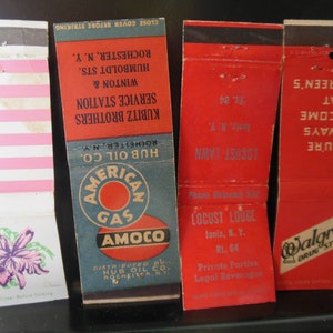 vintage matchbook covers - mixed lot of (4) - circa 1950-60s  - from New York State