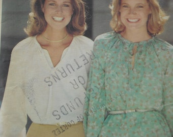 Pretty blouse Butterick pattern UNCUT Size 10 misses circa 1970s